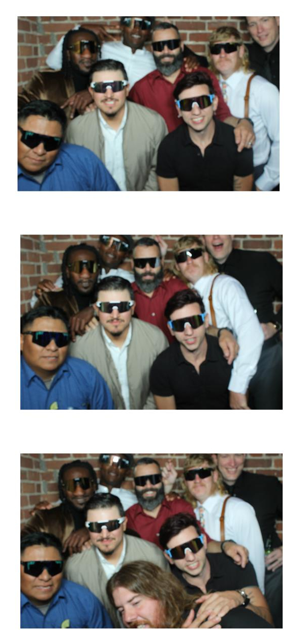 Group of gentlemen using our Photo Booth at Biltwell Event Center 950 S White River Pkwy Dr W, Indianapolis, IN 46221